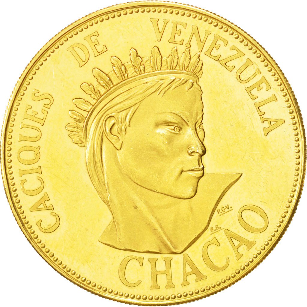 VENEZUELA, 60 Bolivares, 1961, Karlsruhe, KM #MB105, MS(60-62), Gold, 37.10,...
