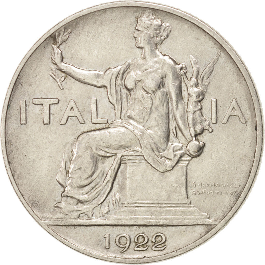 ITALY, Lira, 1922, Rome, KM #62, EF(40-45), Nickel, 27, 8.16