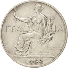ITALY, Lira, 1922, Rome, KM #62, EF(40-45), Nickel, 27, 8.16