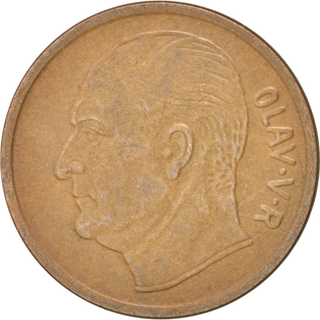 NORWAY, 5 Ore, 1966, KM #405, EF(40-45), Bronze, 27, 7.95