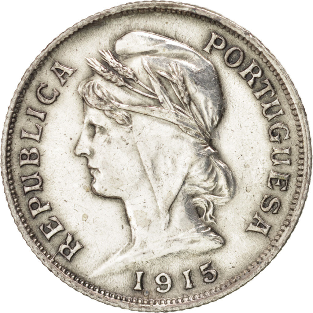 PORTUGAL, 10 Centavos, 1915, KM #563, EF(40-45), Silver, 2.43