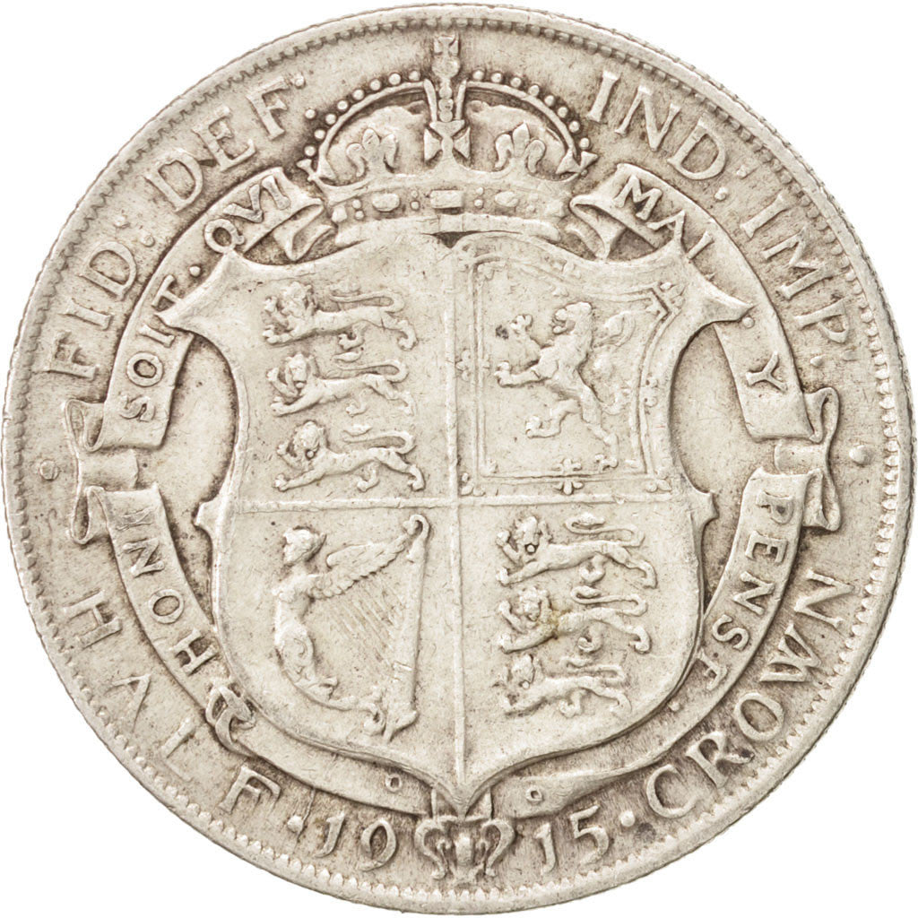 Great Britain, 1/2 Crown, 1915, KM #818.1, EF(40-45), Silver, 32.3, 14.11