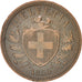 SWITZERLAND, 2 Rappen, 1850, KM #4.1, EF(40-45), Bronze, 20, 2.42