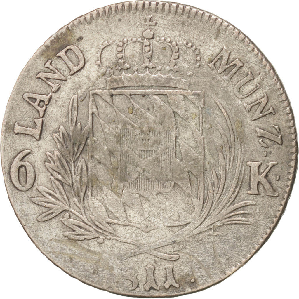 Coin, German States, BAVARIA, Maximilian IV, Josef, 6 Kreuzer, 1811, VF(20-25)