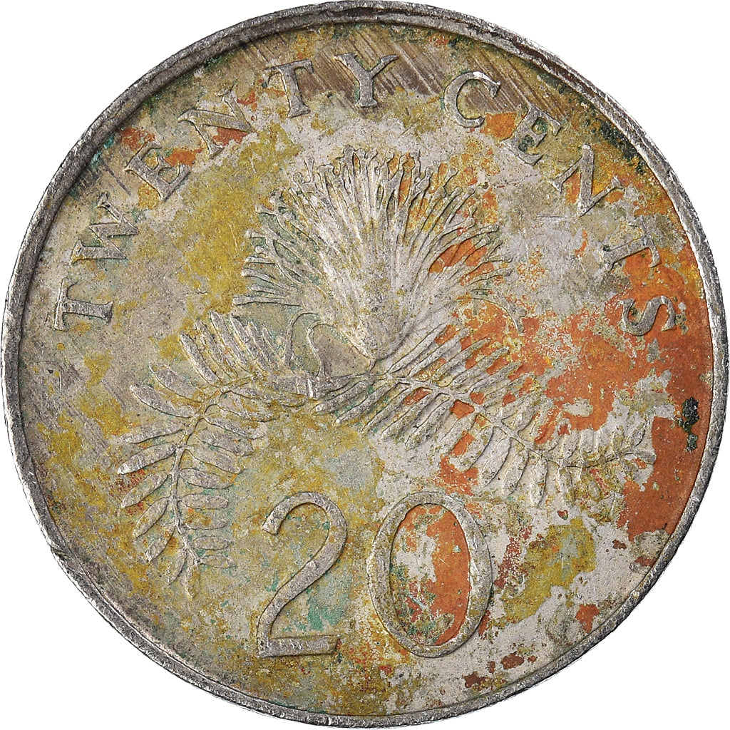 Moeda, Singapura, 20 Cents, 1991