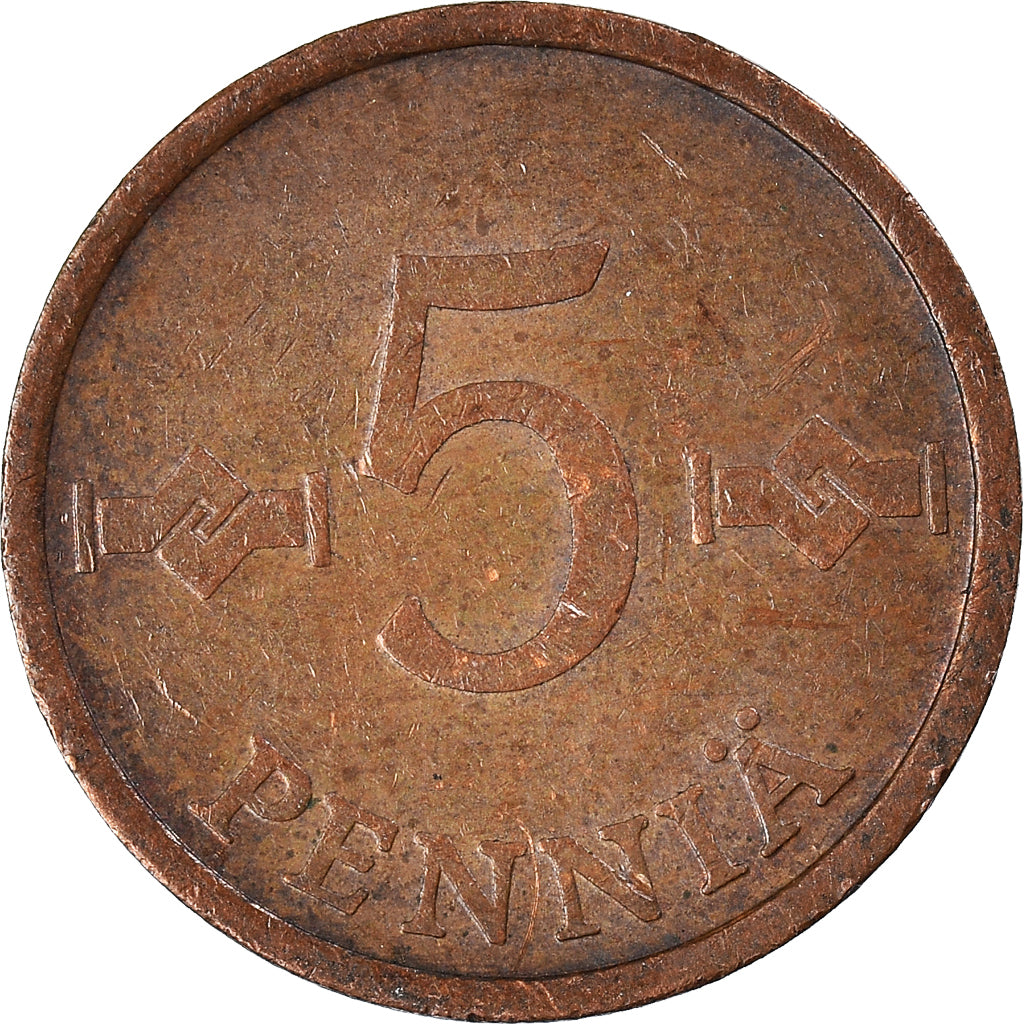 Moneta, Finlandia, 5 Pennia, 1974