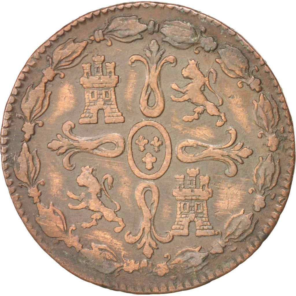 Moneda, España, Ferdinand VII, 8 Maravedis, 1824, Jubia, BC+, Cobre, KM:502.1