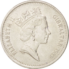 Gibilterra, Elizabeth II, 10 Pence, 1989, BB, Rame-nichel, KM:23.1