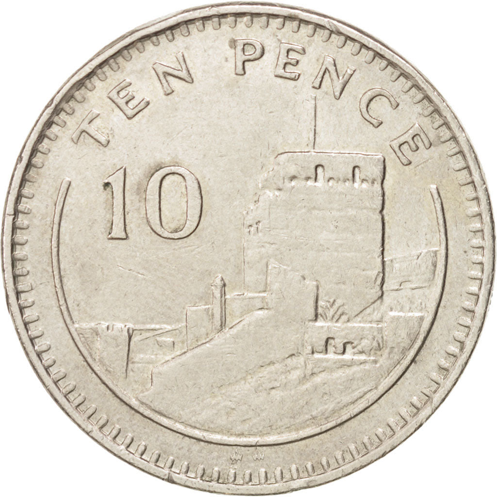 Gibilterra, Elizabeth II, 10 Pence, 1989, BB, Rame-nichel, KM:23.1