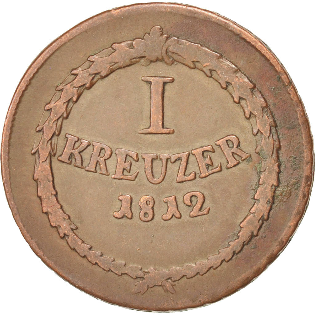 Coin, German States, BADEN, Karl Friedrich, Kreuzer, 1812, EF(40-45), Copper