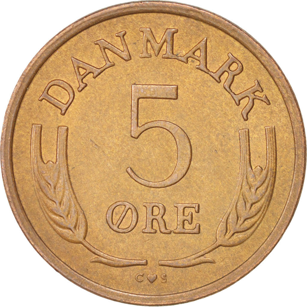 Danimarca, Frederik IX, 5 Öre, 1970, SPL-, Bronzo, KM:848.1