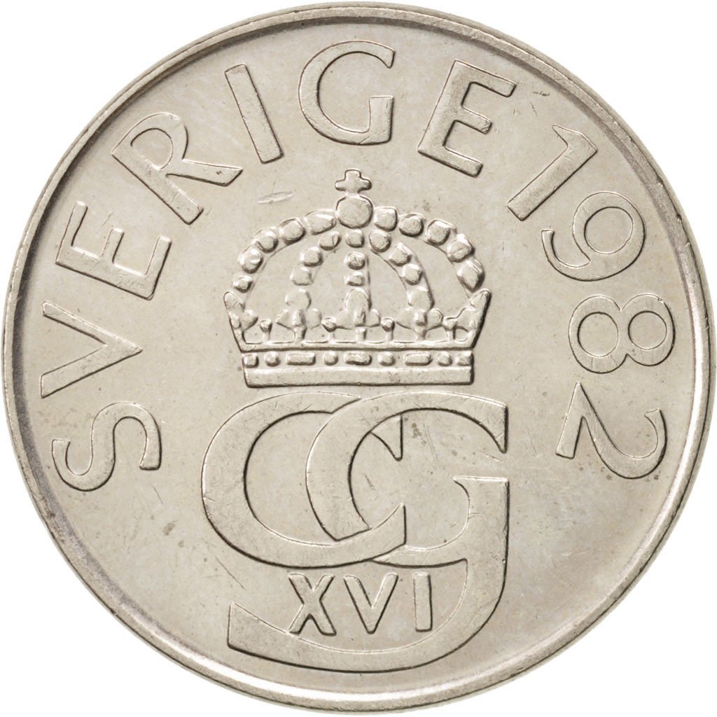 SWEDEN, 5 Kronor, 1982, KM #853, MS(63), Copper-Nickel, 28.5, 9.48