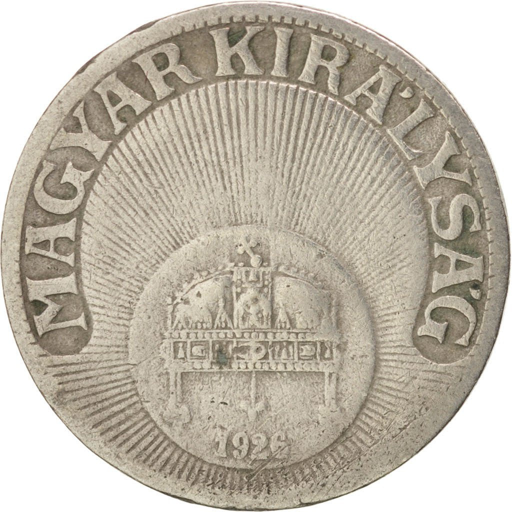 HUNGARY, 10 Filler, 1926, Budapest, KM #507, VF(30-35), Copper-Nickel, 19, 2.97