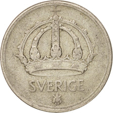 SWEDEN, 50 Ore, 1945, KM #817, EF(40-45), Silver, 22, 4.84