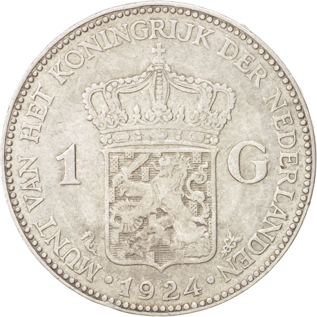 Coin, Netherlands, Wilhelmina I, Gulden, 1924, EF(40-45), Silver, KM:161.1