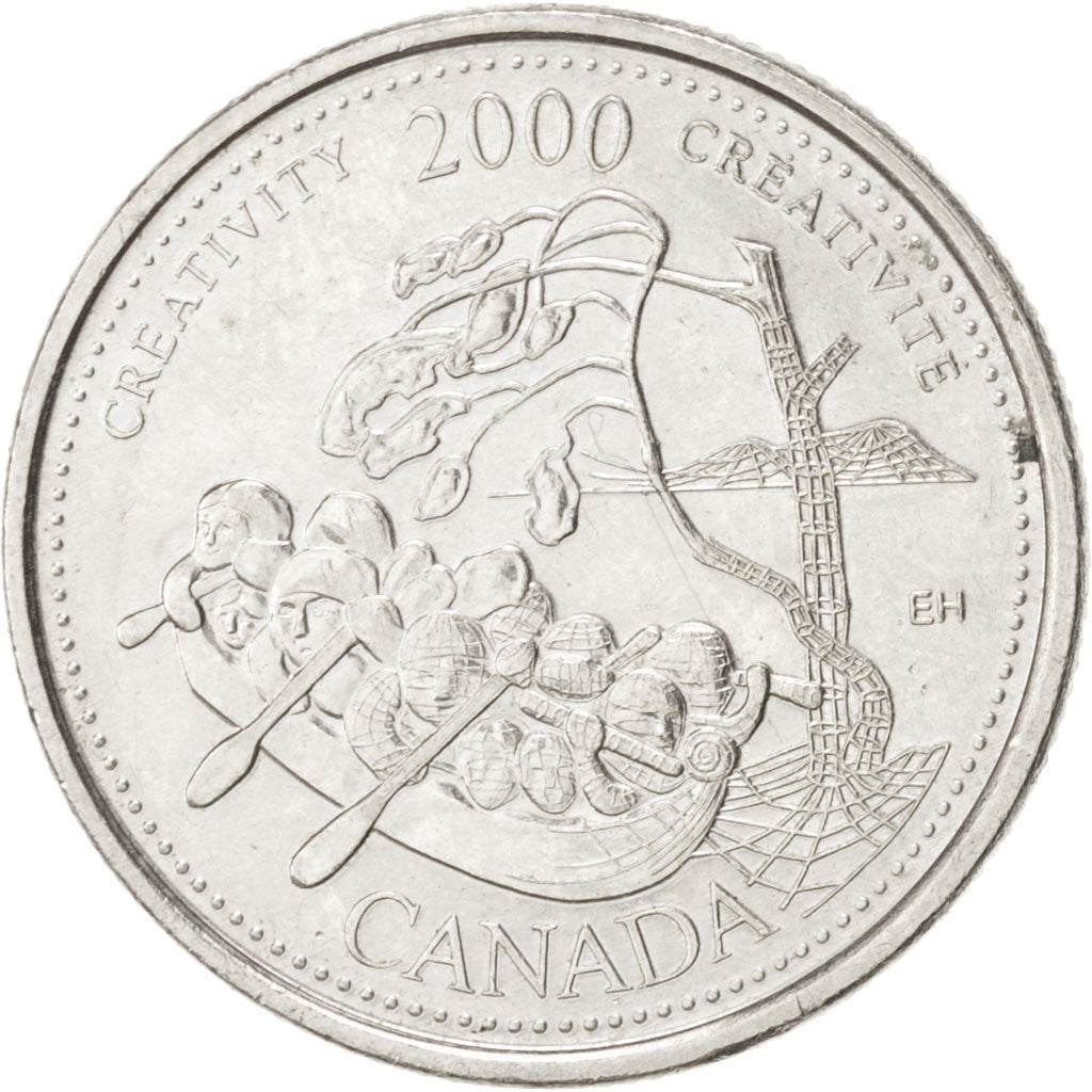 Moneta, Canada, Elizabeth II, 25 Cents, 2000, Ottawa, BB+, Nichel, KM:379