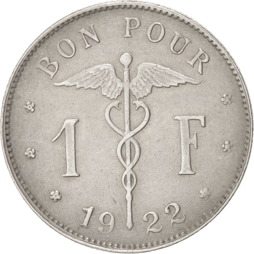 Coin, Belgium, Franc, 1922, EF(40-45), Nickel, KM:89