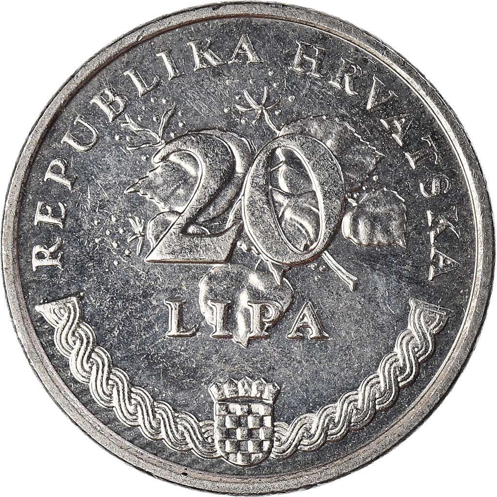 Moeda, Croácia, 20 Lipa, 1996