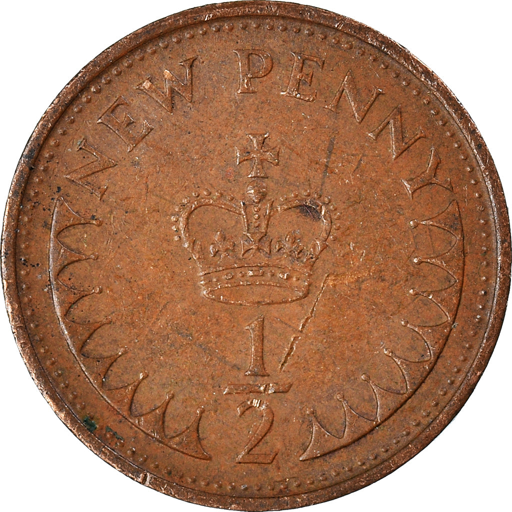 Münze, Großbritannien, 1/2 New Penny, 1981