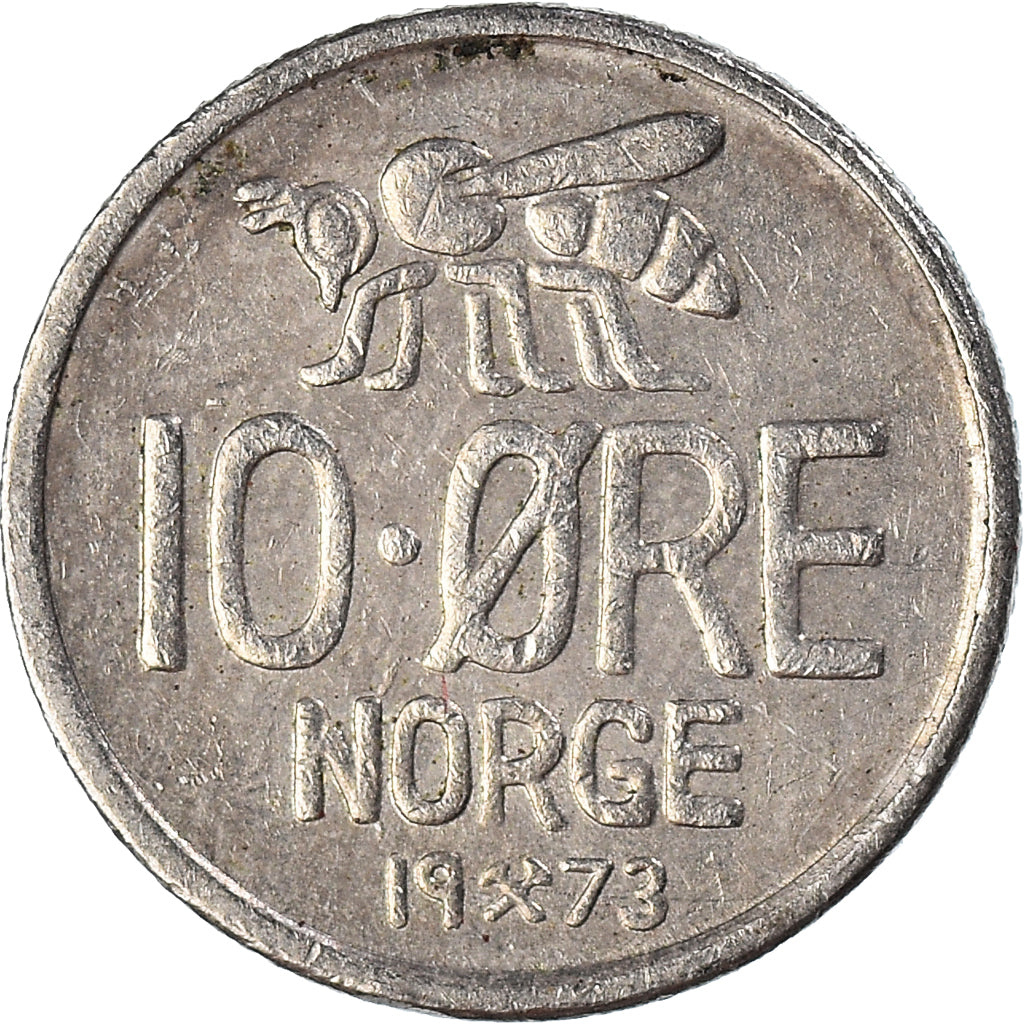 Moneta, Norvegia, 10 Öre, 1973