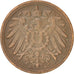 Coin, GERMANY - EMPIRE, Wilhelm II, Pfennig, 1908, Berlin, AU(55-58), Copper