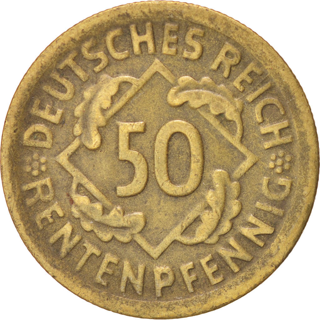 Allemagne, République de Weimar, 50 Rentenpfennig 1924 D, KM 34