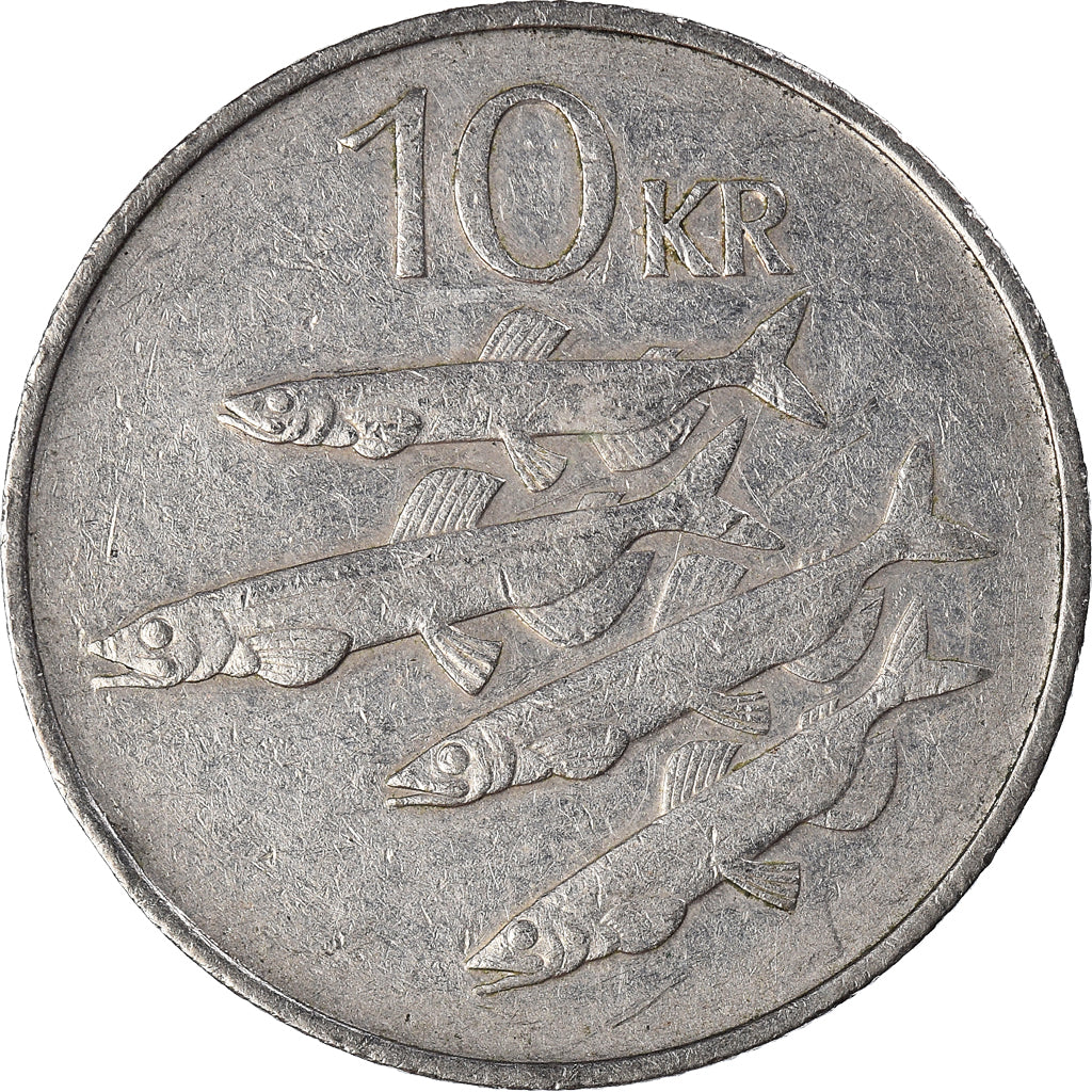 Moneta, Islandia, 10 Kronur, 1987