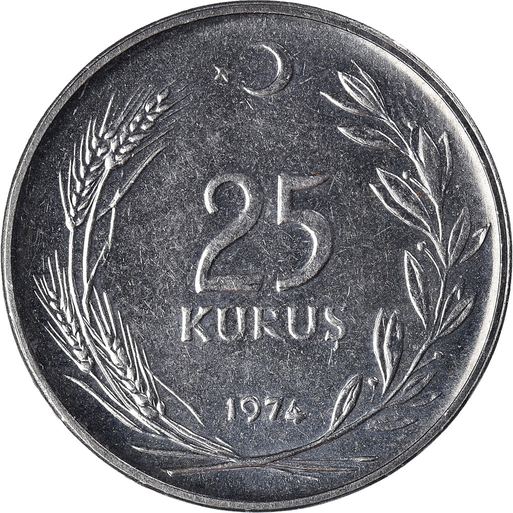 Moneta, Turchia, 25 Kurus, 1974