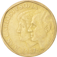 SPAIN, 500 Pesetas, 1987, KM #831, EF(40-45), Aluminum-Bronze, 28, 12.01
