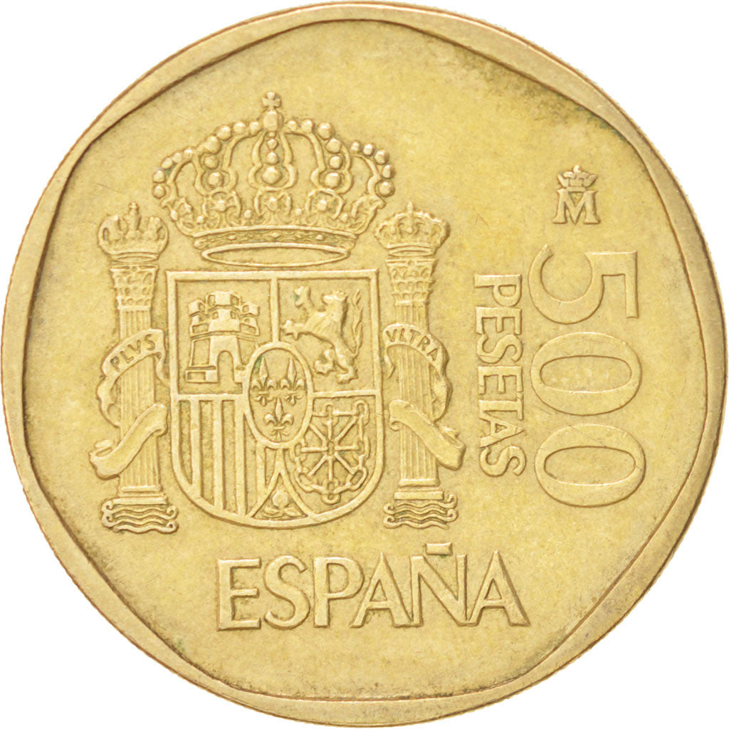 SPAIN, 500 Pesetas, 1987, KM #831, EF(40-45), Aluminum-Bronze, 28, 12.01