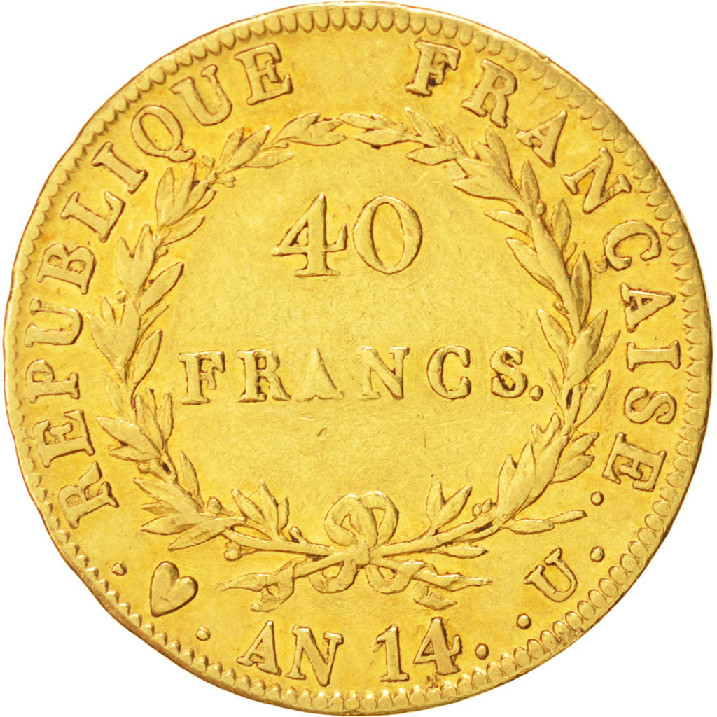 Francia, Napoléon I, 40 Francs, 1806, Torino, PCGS, AU50, BB+, Oro, KM:664.2...