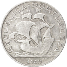Coin, Portugal, 5 Escudos, 1940, EF(40-45), Silver, KM:581