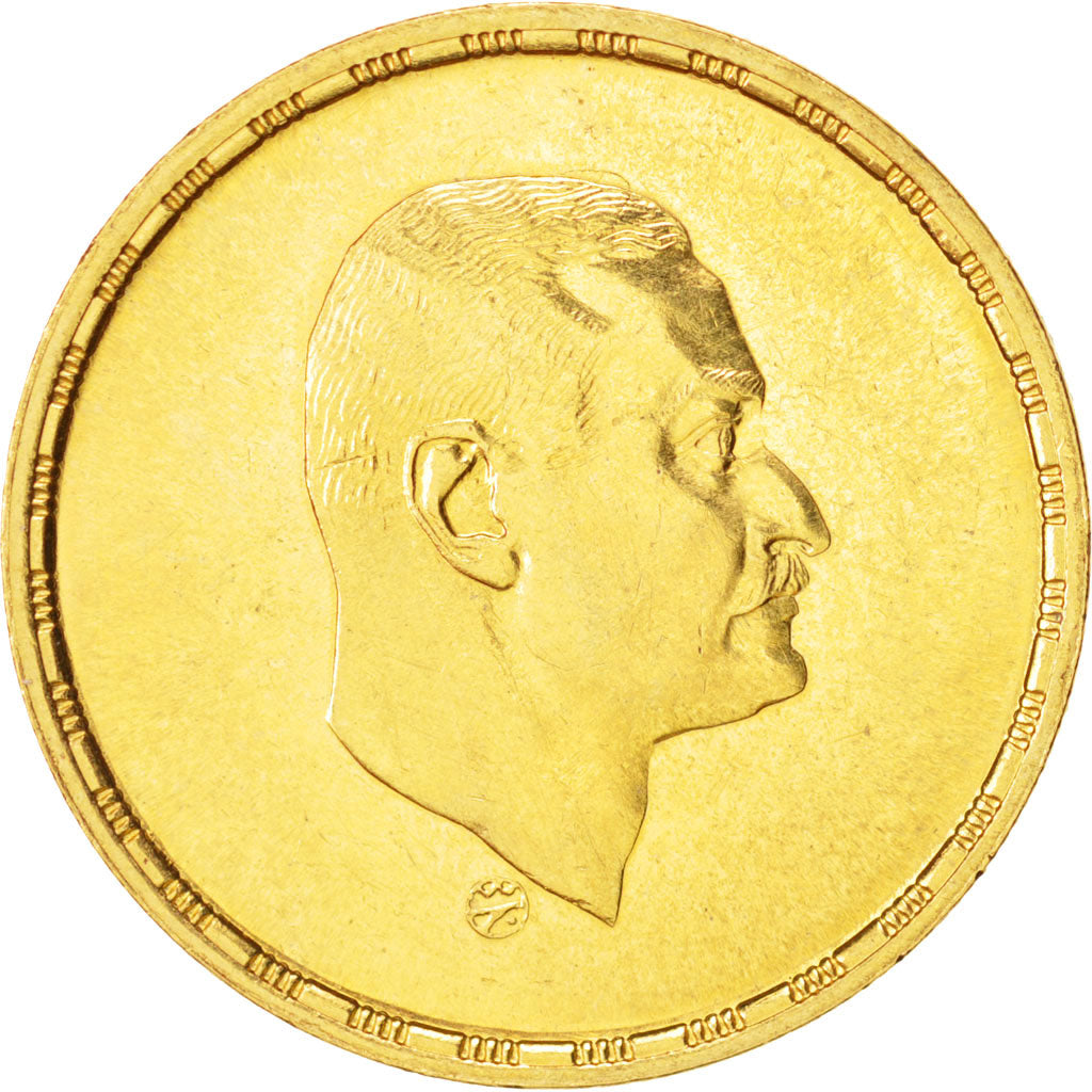 Coin, Egypt, 5 Pounds, 1970, MS(63), Gold, KM:428