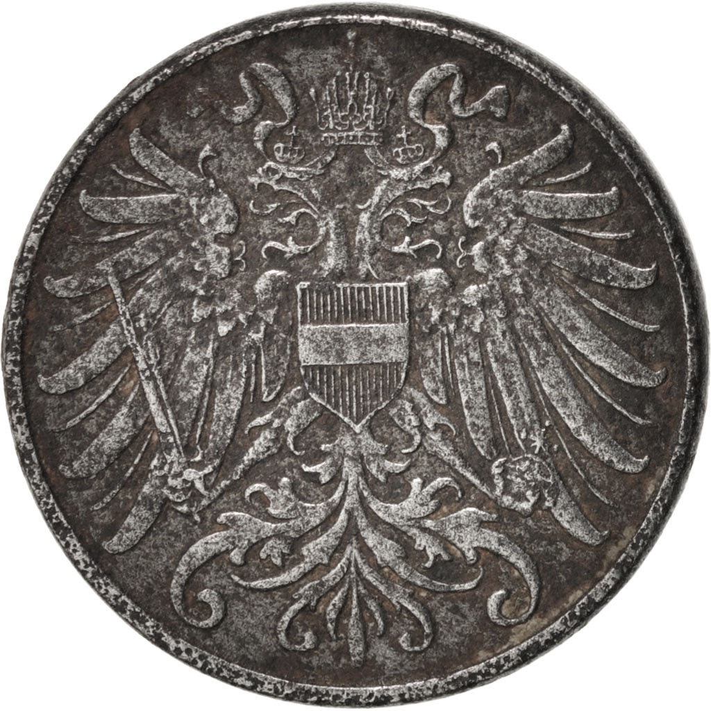 AUSTRIA, 2 Heller, 1917, KM #2824, EF(40-45), Iron, 2.70