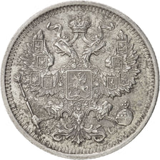 RUSSIA, 20 Kopeks, 1915, KM #22a.2, AU(55-58), Silver, 3.70