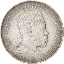 ETHIOPIA, 1/2 Birr, 1897, KM #4, EF(40-45), Silver, 13.98