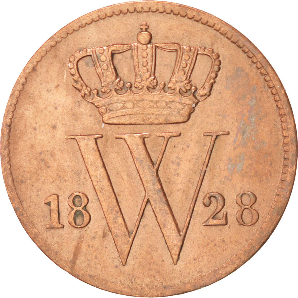 NETHERLANDS, Cent, 1828, KM #47, EF(40-45), Copper, 22, 3.83