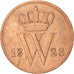NETHERLANDS, Cent, 1828, KM #47, EF(40-45), Copper, 22, 3.83