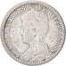 Moneta, Paesi Bassi, Wilhelmina I, 25 Cents, 1917, MB+, Argento, KM:146
