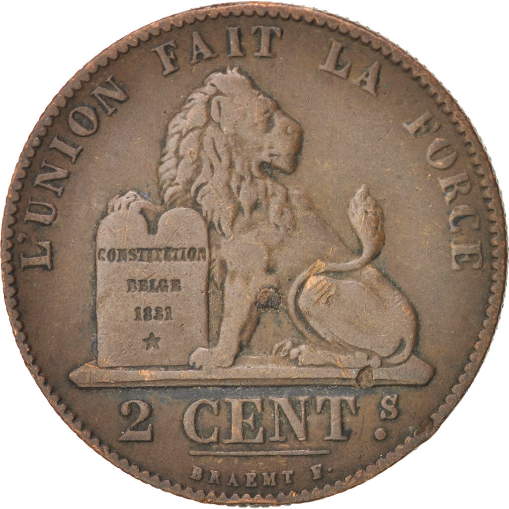 Coin, Belgium, Leopold I, 2 Centimes, 1864, EF(40-45), Copper, KM:4.2
