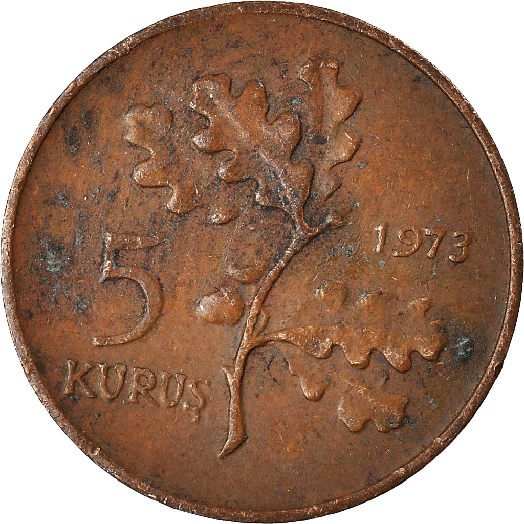 Moeda, Turquia, 5 Kurus, 1973