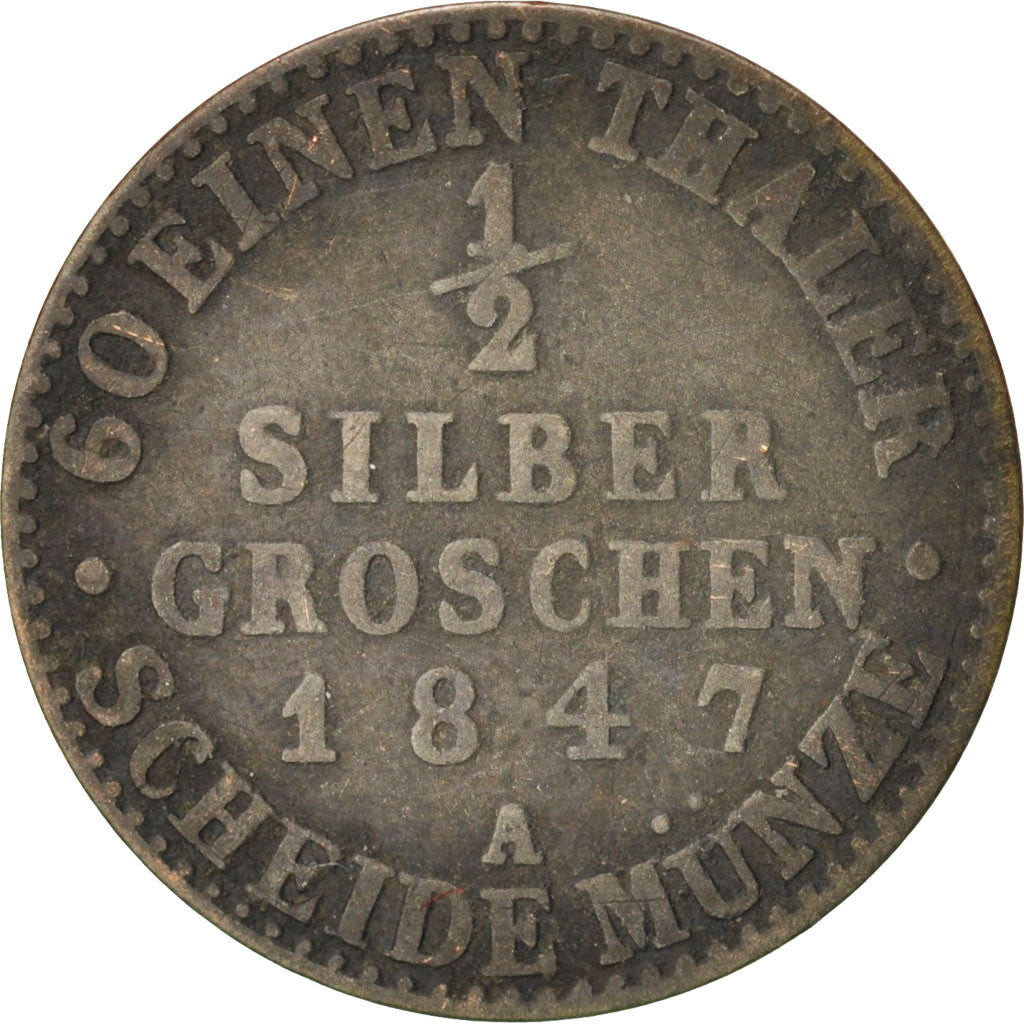 Coin, German States, LIPPE-DETMOLD, Paul Alexander Leopold II, 1/2 Silber