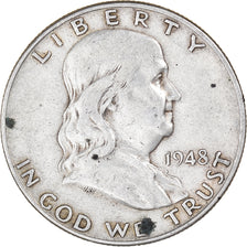 Coin, United States, Franklin Half Dollar, Half Dollar, 1948, U.S. Mint