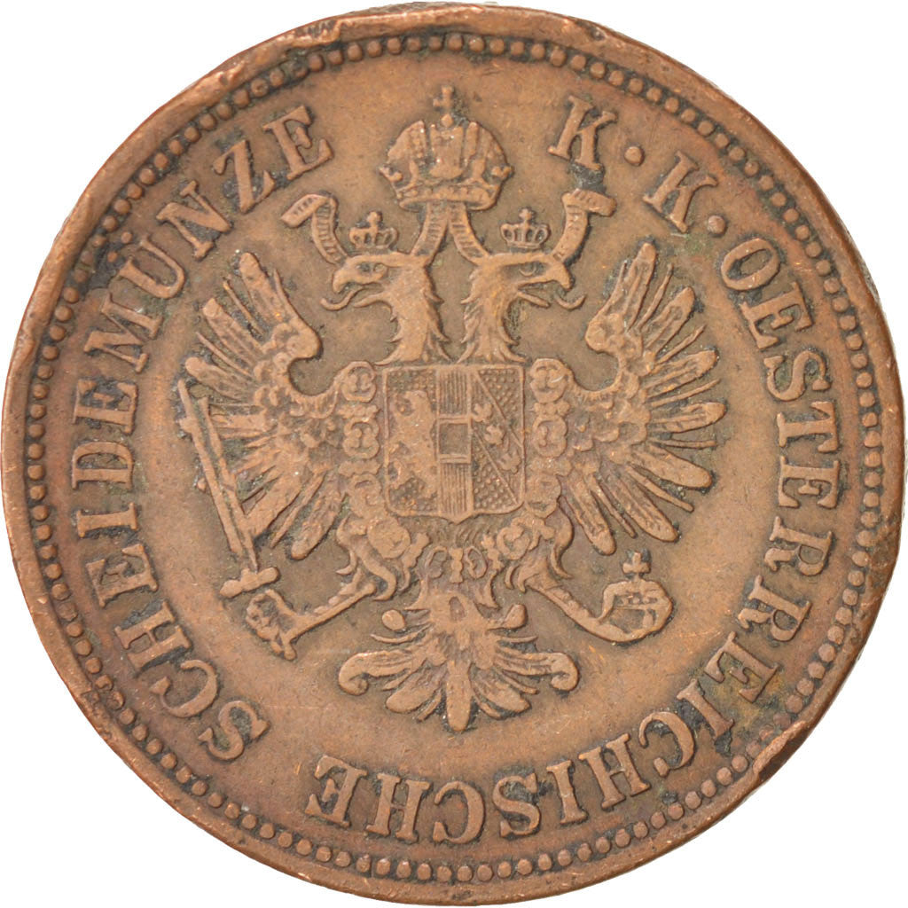 Münze, Österreich, Franz Joseph I, 4 Kreuzer, 1860, S+, Kupfer, KM:2194