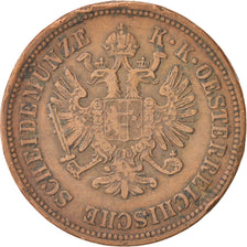 Münze, Österreich, Franz Joseph I, 4 Kreuzer, 1860, S+, Kupfer, KM:2194