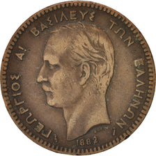 Coin, Greece, George I, 10 Lepta, 1882, VF(30-35), Copper, KM:55