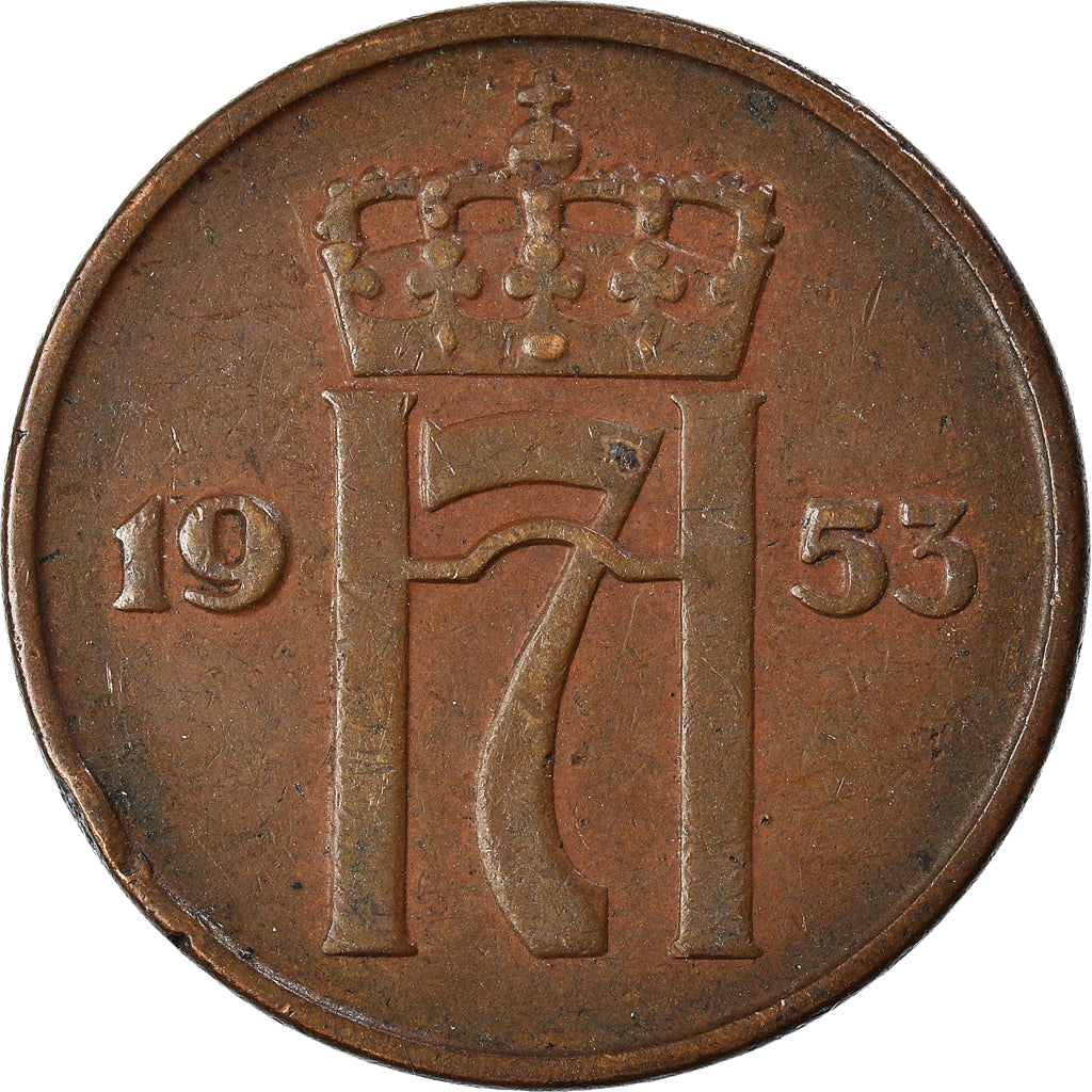Moneta, Norvegia, 5 Öre, 1953