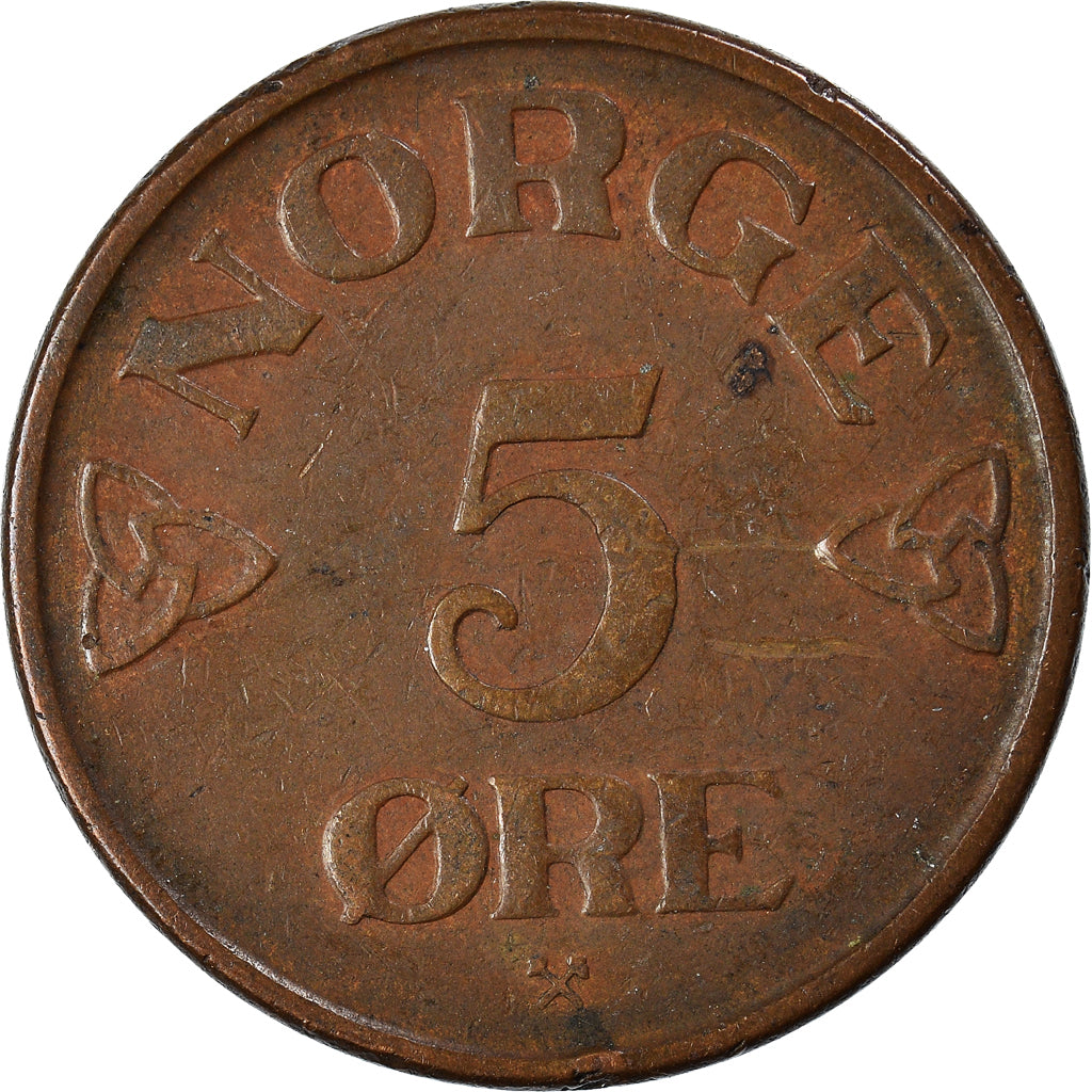 Moneta, Norvegia, 5 Öre, 1953