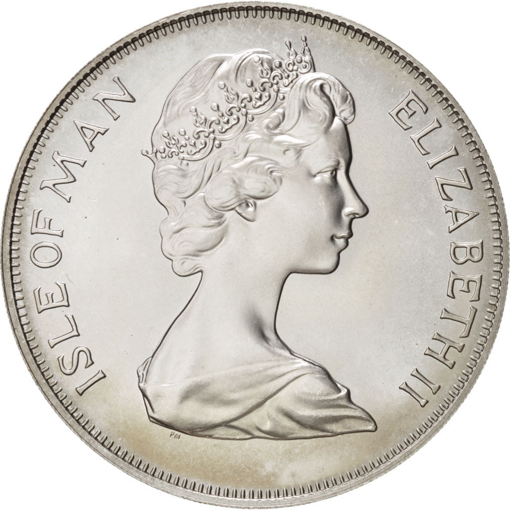 ISLE OF MAN, 25 Pence, 1975, Pobjoy Mint, KM #31a, MS(63), Silver, 38.5, 28.48