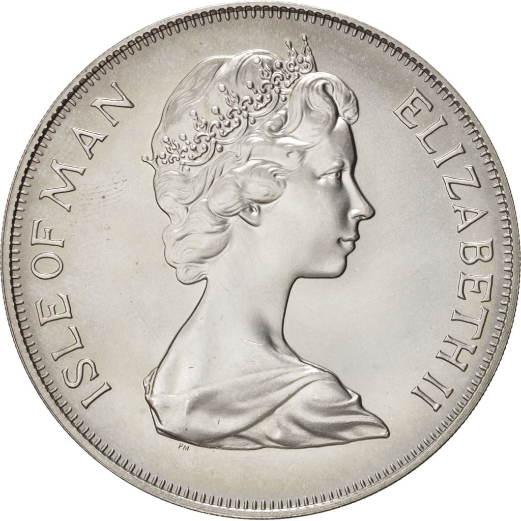 Isola di Man, Elizabeth II, 25 Pence, 1975, SPL, Argento, KM:31a